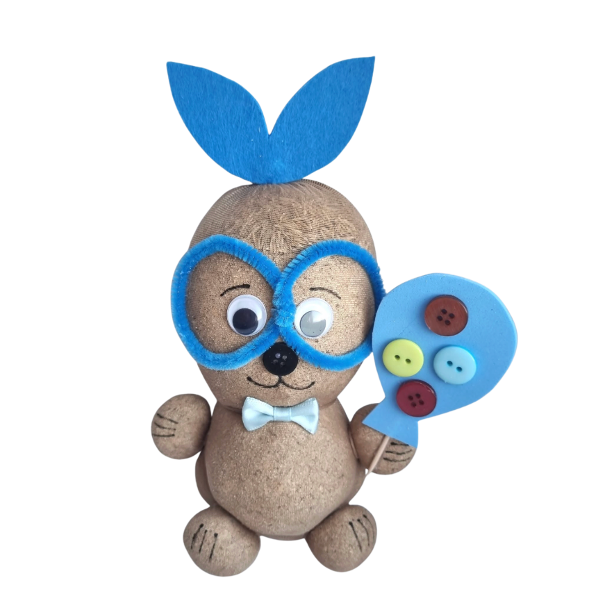 KoKo Button Buddy handmade grass head buddy with button board 🎨💙