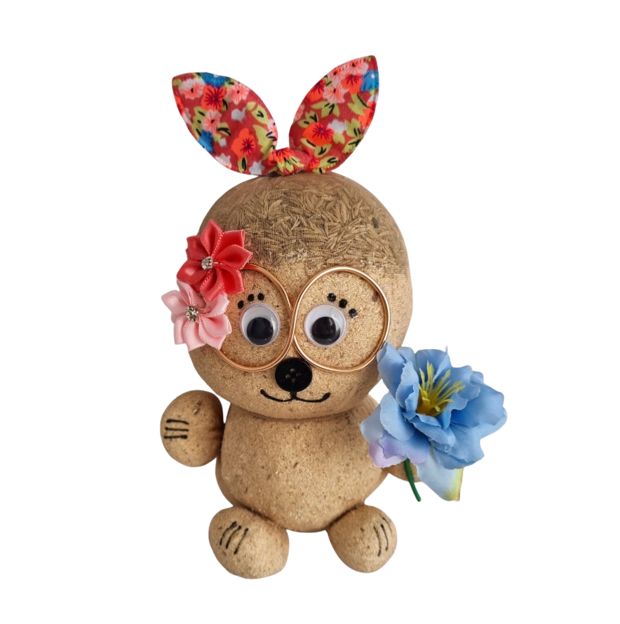 KoKo Flower Melody handmade grass head buddy with blue flower 🌺🩵
