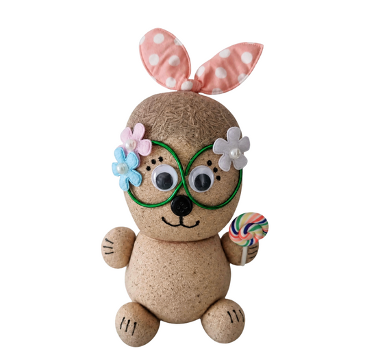 KoKo Candy Blossom handmade grass head buddy with rainbow lollipop 🌸🍭
