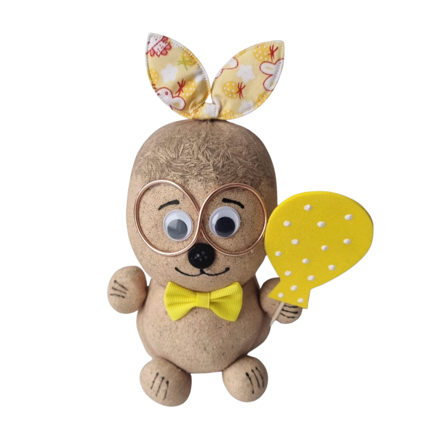 KoKo Lemon Spark handmade grass head buddy with yellow creativity board 💛☀️