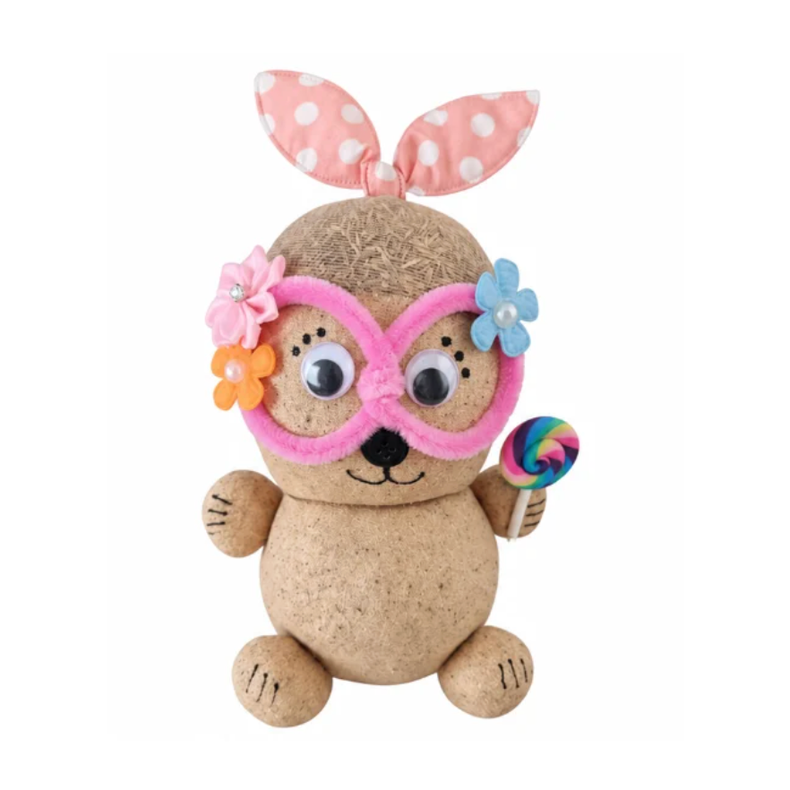 KoKo Petal Pop handmade grass head buddy with rainbow lollipop 🌷🍭